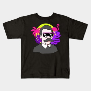 Nietzsche 80s Vaporwave Portrait Kids T-Shirt